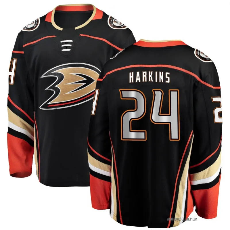Black Youth Jansen Harkins Breakaway Anaheim Ducks Home Jersey