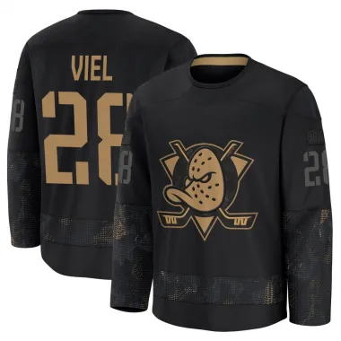 Black Youth Jeffrey Viel Premium Anaheim Ducks 2024 Military Appreciation Practice Jersey