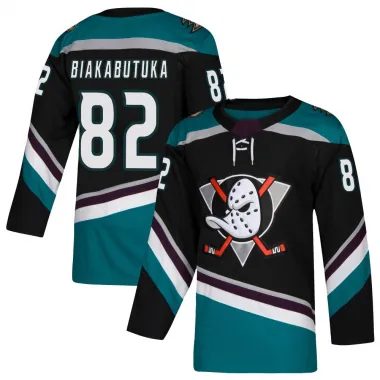 Black Youth Jeremie Biakabutuka Authentic Anaheim Ducks Teal Alternate Jersey