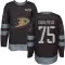 Black Youth Judd Caulfield Authentic Anaheim Ducks 1917-2017 100th Anniversary Jersey