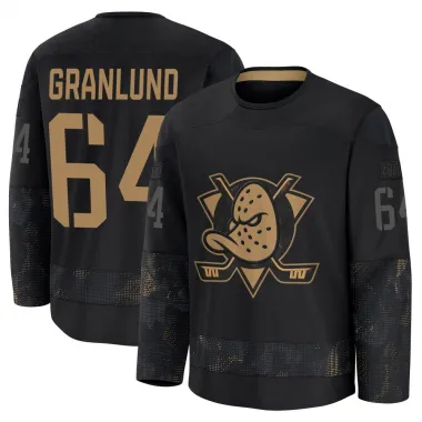 Black Youth Mikael Granlund Premium Anaheim Ducks 2024 Military Appreciation Practice Jersey