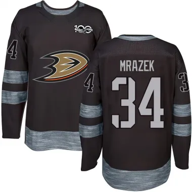 Black Youth Petr Mrazek Authentic Anaheim Ducks 1917-2017 100th Anniversary Jersey