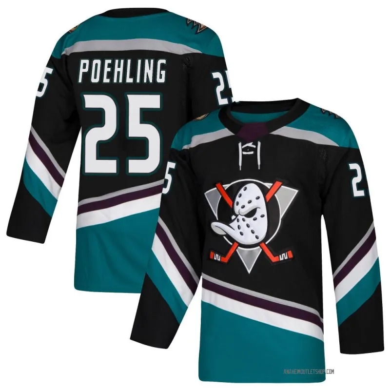 Black Youth Ryan Poehling Authentic Anaheim Ducks Teal Alternate Jersey