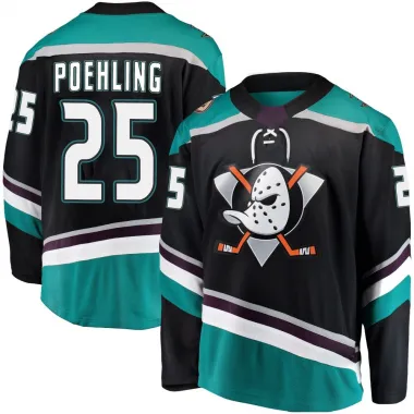 Black Youth Ryan Poehling Breakaway Anaheim Ducks Alternate Jersey