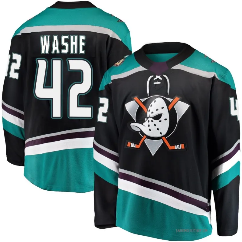 Black Youth Tim Washe Breakaway Anaheim Ducks Alternate Jersey