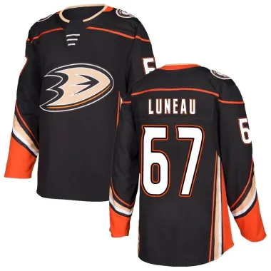 Black Youth Tristan Luneau Authentic Anaheim Ducks Home Jersey