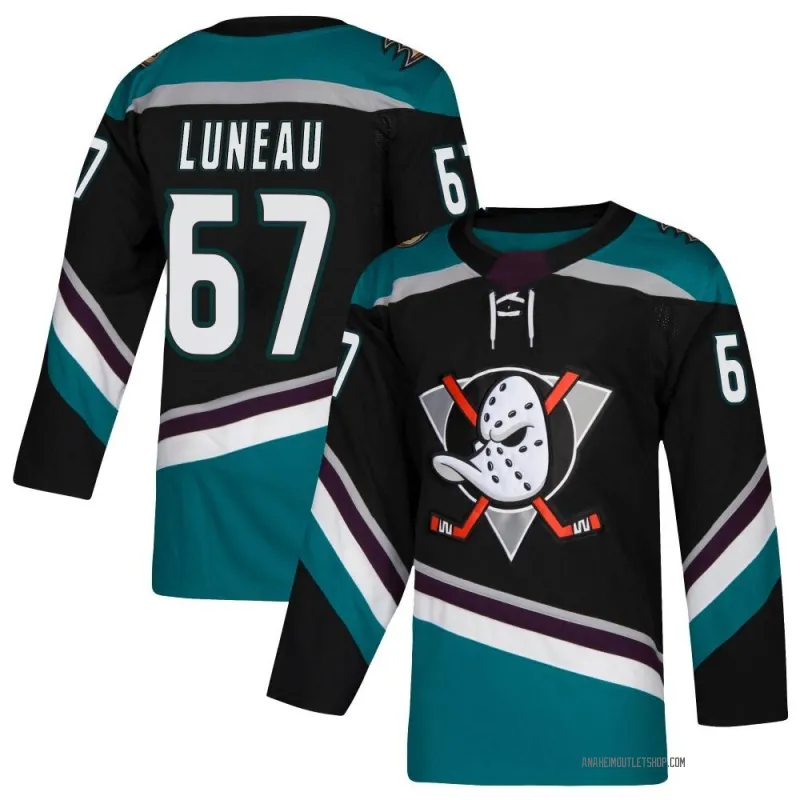 Black Youth Tristan Luneau Authentic Anaheim Ducks Teal Alternate Jersey