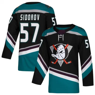 Black Youth Yegor Sidorov Authentic Anaheim Ducks Teal Alternate Jersey