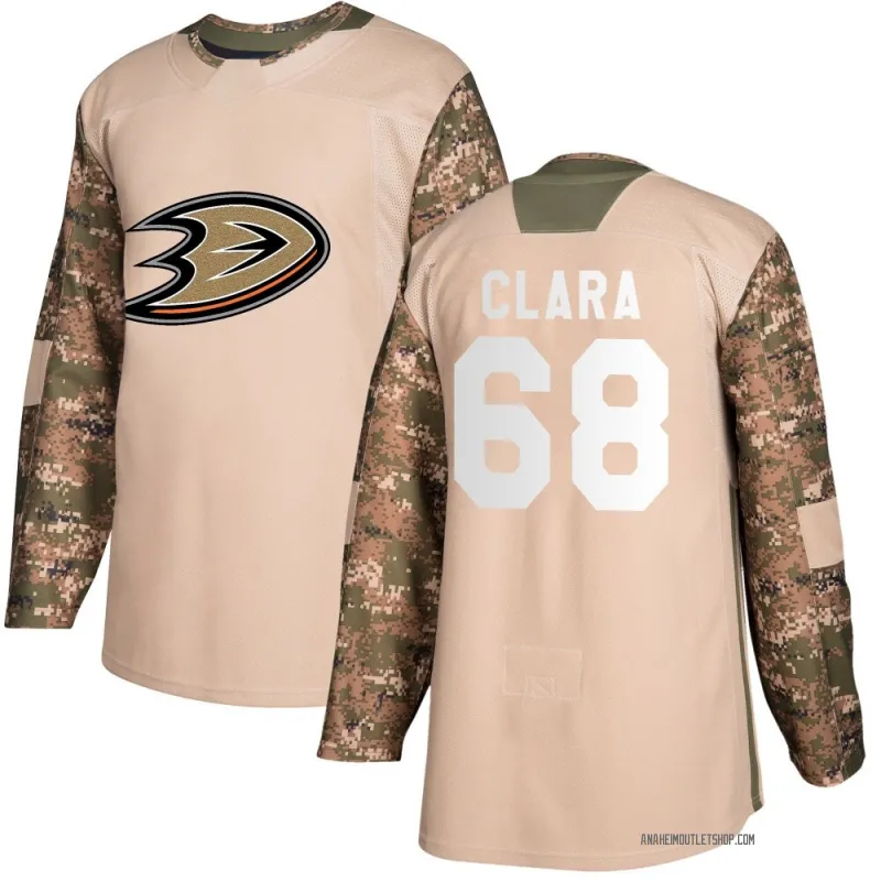 Camo Men's Damian Clara Authentic Anaheim Ducks Veterans Day Practice Jersey