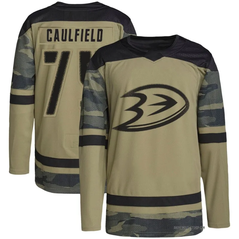 Camo Men's Judd Caulfield Authentic Anaheim Ducks Military Appreciation Practice Jersey