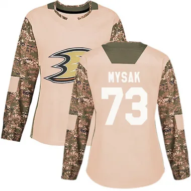 Camo Women's Jan Mysak Authentic Anaheim Ducks Veterans Day Practice Jersey
