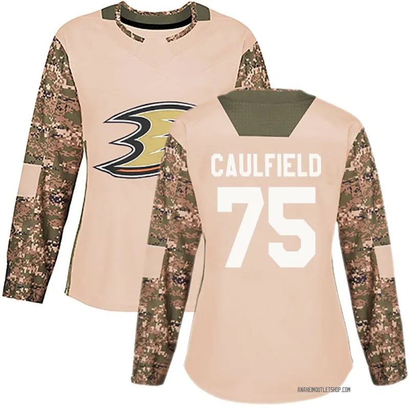 Camo Women's Judd Caulfield Authentic Anaheim Ducks Veterans Day Practice Jersey