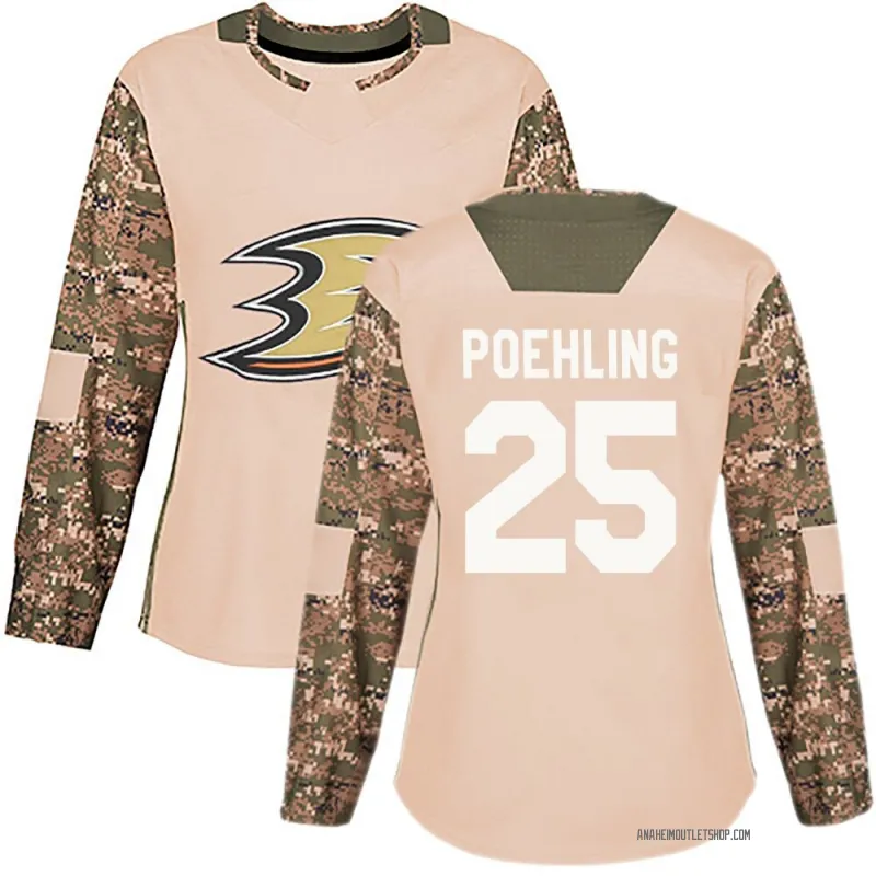 Camo Women's Ryan Poehling Authentic Anaheim Ducks Veterans Day Practice Jersey