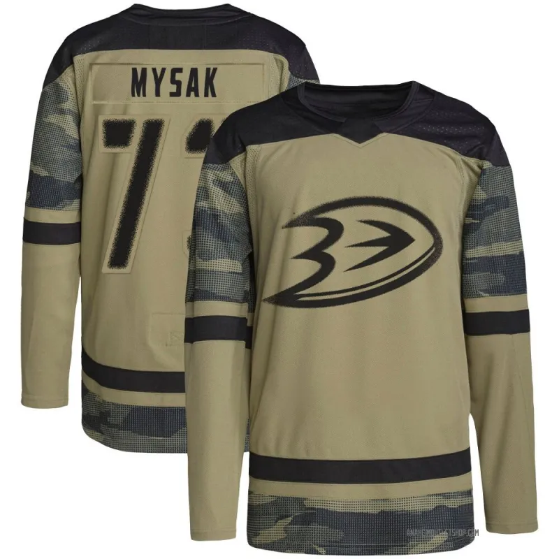 Camo Youth Jan Mysak Authentic Anaheim Ducks Military Appreciation Practice Jersey
