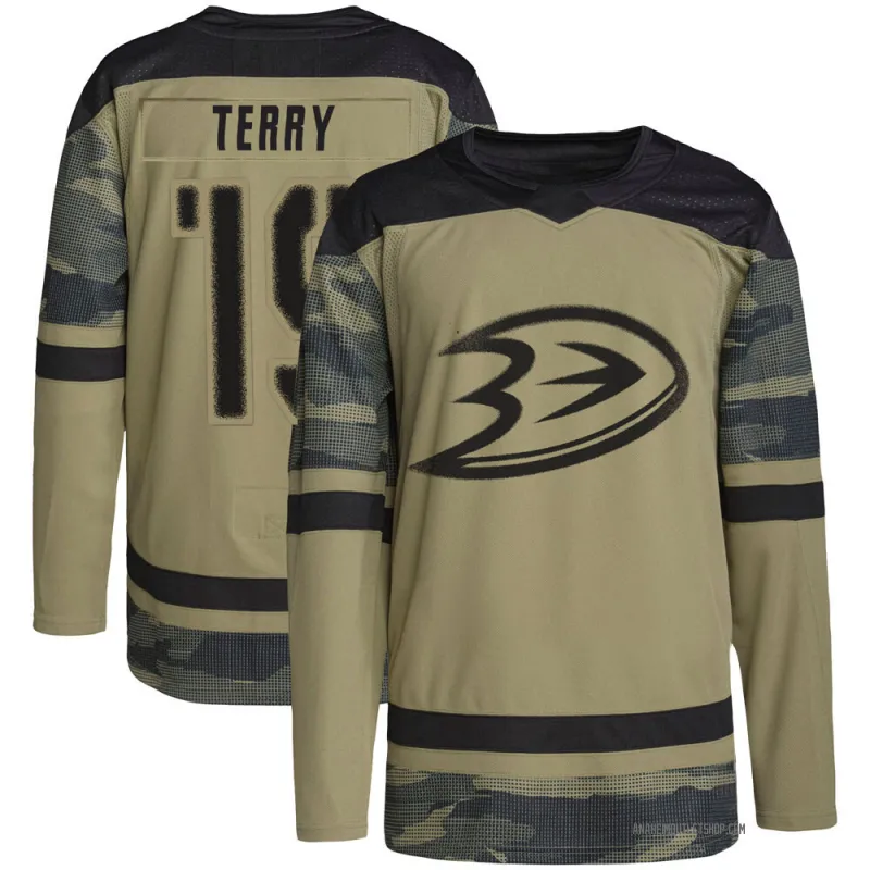 Camo Youth Troy Terry Authentic Anaheim Ducks Military Appreciation Practice Jersey