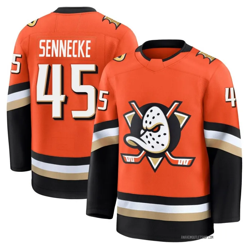 Orange Men's Beckett Sennecke Premium Anaheim Ducks Home Jersey