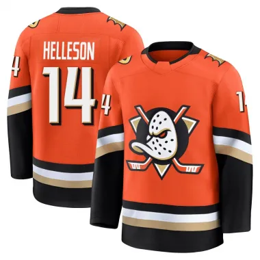 Orange Men's Drew Helleson Premium Anaheim Ducks Home Jersey