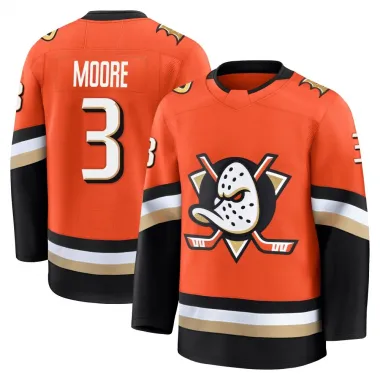 Orange Men's Ian Moore Premium Anaheim Ducks Home Jersey