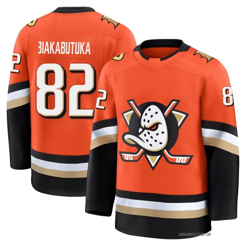 Orange Men's Jeremie Biakabutuka Premium Anaheim Ducks Home Jersey