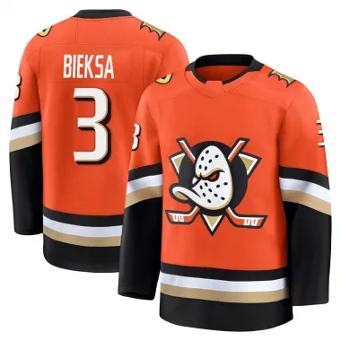 Orange Men's Kevin Bieksa Premium Anaheim Ducks Home Jersey