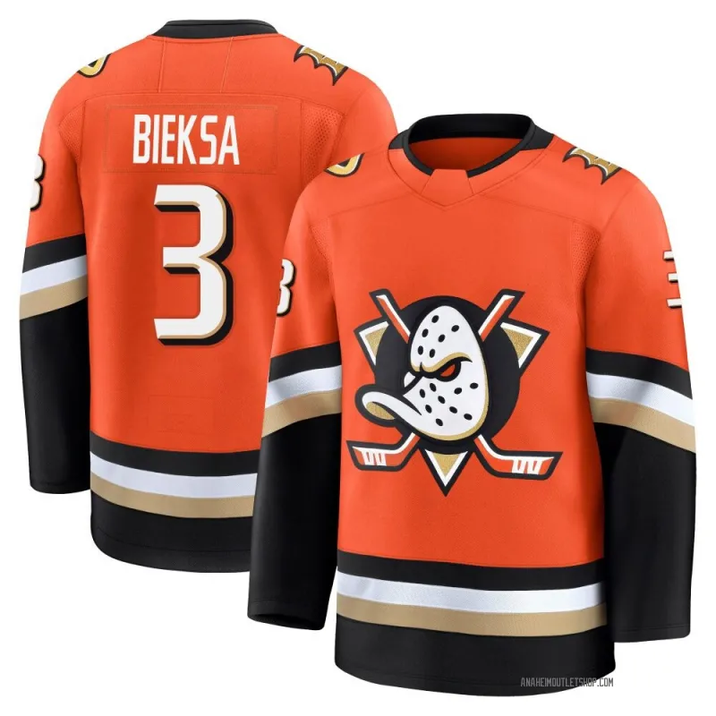 Orange Men's Kevin Bieksa Premium Anaheim Ducks Home Jersey