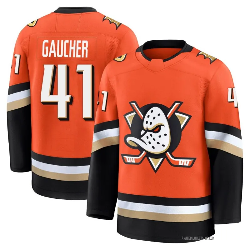 Orange Men's Nathan Gaucher Premium Anaheim Ducks Home Jersey