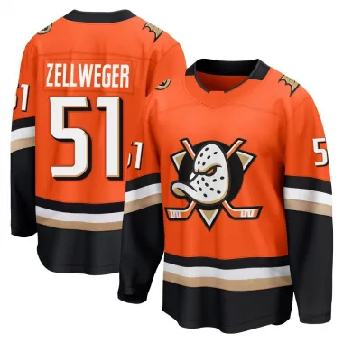 Orange Men's Olen Zellweger Breakaway Anaheim Ducks Home Jersey