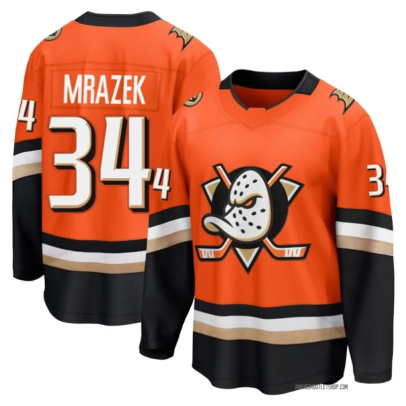 Orange Men's Petr Mrazek Breakaway Anaheim Ducks Home Jersey