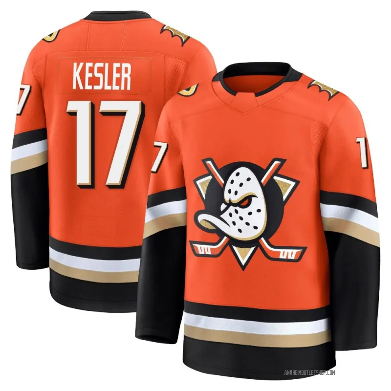 Orange Men's Ryan Kesler Premium Anaheim Ducks Home Jersey