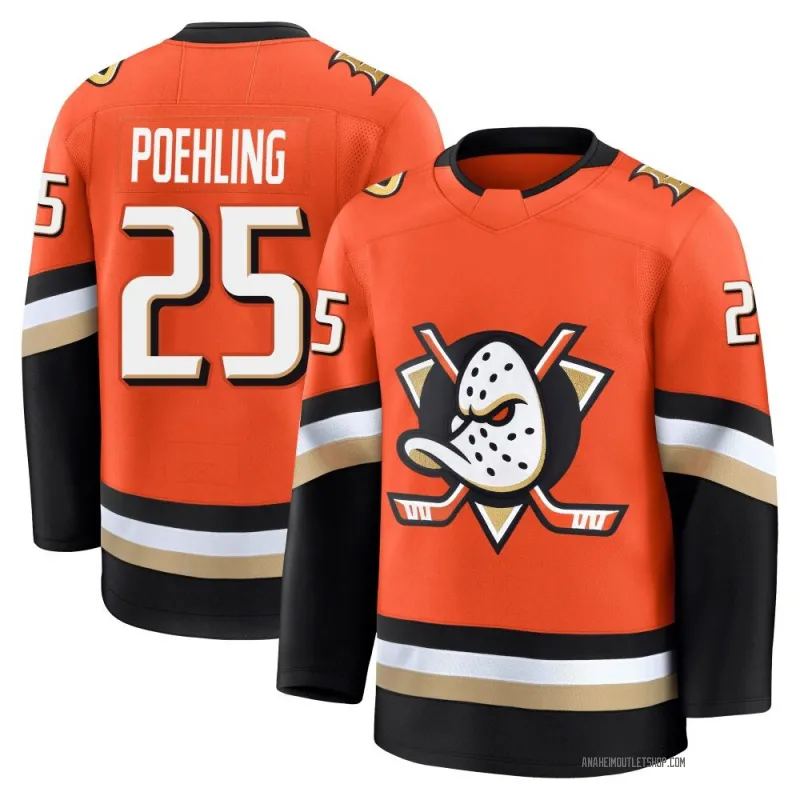 Orange Men's Ryan Poehling Premium Anaheim Ducks Home Jersey