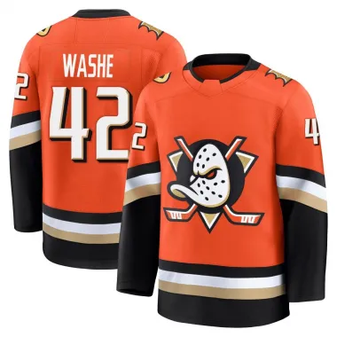 Orange Men's Tim Washe Premium Anaheim Ducks Home Jersey