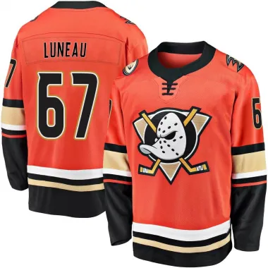 Orange Men's Tristan Luneau Breakaway Anaheim Ducks 2019/20 Alternate Premier Jersey
