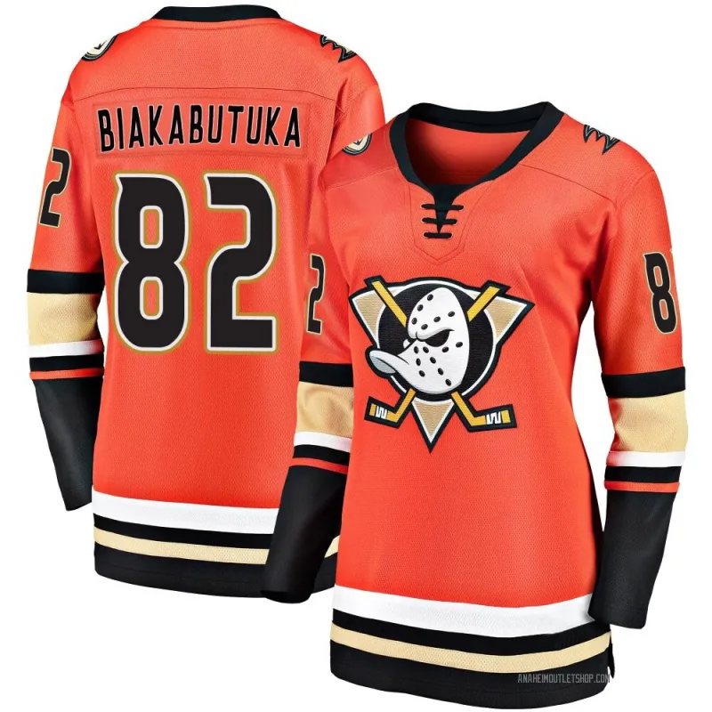 Orange Women's Jeremie Biakabutuka Breakaway Anaheim Ducks 2019/20 Alternate Premier Jersey