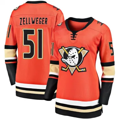 Orange Women's Olen Zellweger Breakaway Anaheim Ducks 2019/20 Alternate Premier Jersey