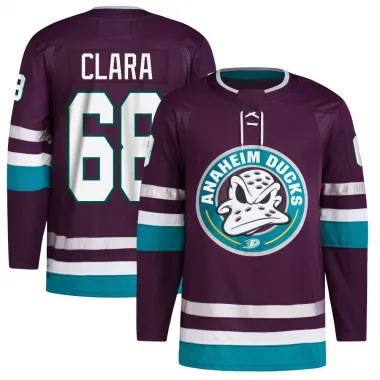 Purple Men's Damian Clara Authentic Anaheim Ducks 30th Anniversary Primegreen Jersey