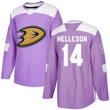 Purple Men's Drew Helleson Authentic Anaheim Ducks Fights Cancer Practice Jersey