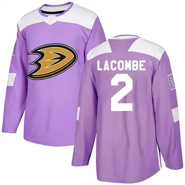 Purple Men's Jackson LaCombe Authentic Anaheim Ducks Fights Cancer Practice Jersey
