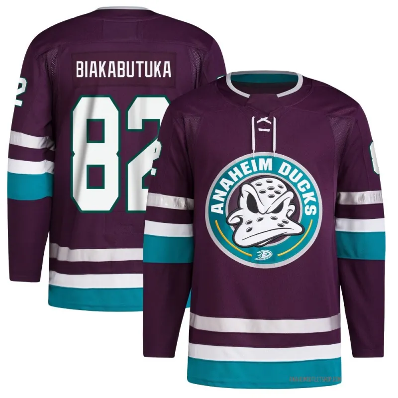 Purple Men's Jeremie Biakabutuka Authentic Anaheim Ducks 30th Anniversary Primegreen Jersey