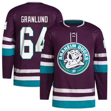 Purple Men's Mikael Granlund Authentic Anaheim Ducks 30th Anniversary Primegreen Jersey