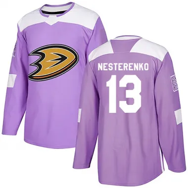 Purple Men's Nikita Nesterenko Authentic Anaheim Ducks Fights Cancer Practice Jersey