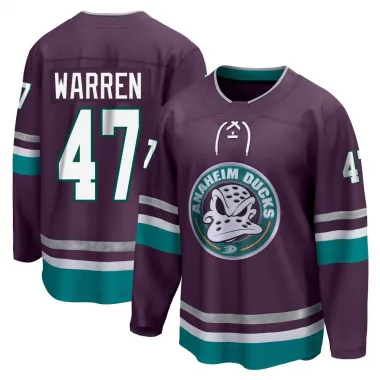 Purple Men's Noah Warren Breakaway Anaheim Ducks 30th Anniversary Premier Jersey
