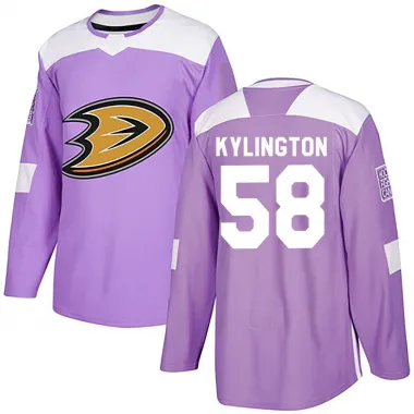 Purple Men's Oliver Kylington Authentic Anaheim Ducks Fights Cancer Practice Jersey