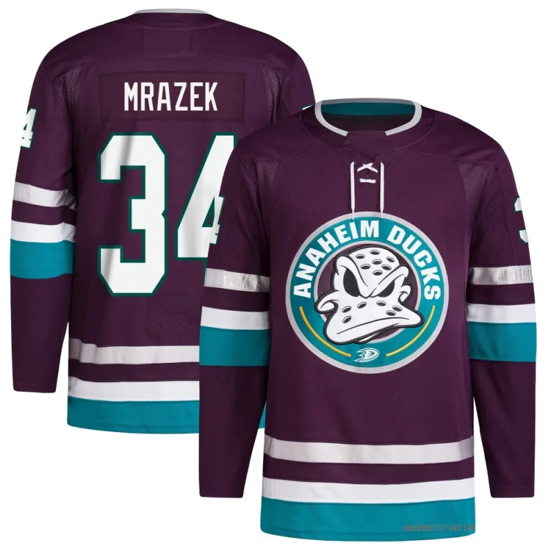 Purple Men's Petr Mrazek Authentic Anaheim Ducks 30th Anniversary Primegreen Jersey