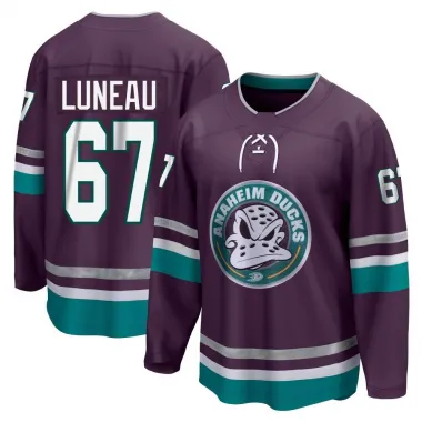 Purple Men's Tristan Luneau Breakaway Anaheim Ducks 30th Anniversary Premier Jersey