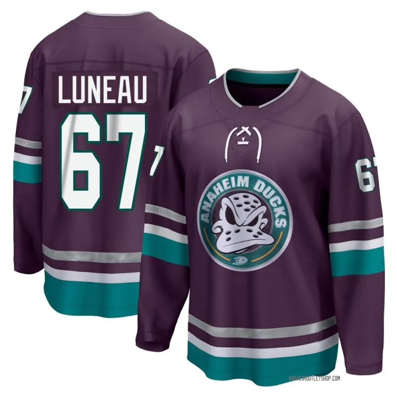 Purple Men's Tristan Luneau Breakaway Anaheim Ducks 30th Anniversary Premier Jersey