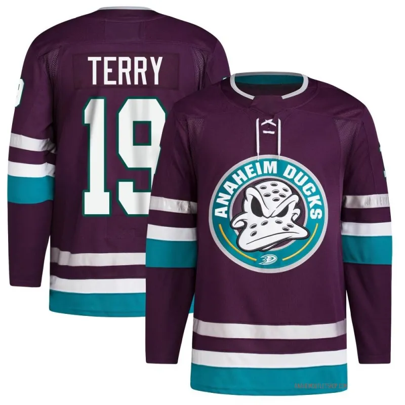Purple Men's Troy Terry Authentic Anaheim Ducks 30th Anniversary Primegreen Jersey