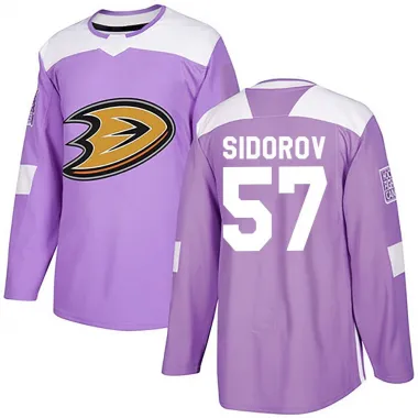 Purple Men's Yegor Sidorov Authentic Anaheim Ducks Fights Cancer Practice Jersey