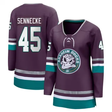 Purple Women's Beckett Sennecke Breakaway Anaheim Ducks 30th Anniversary Premier Jersey