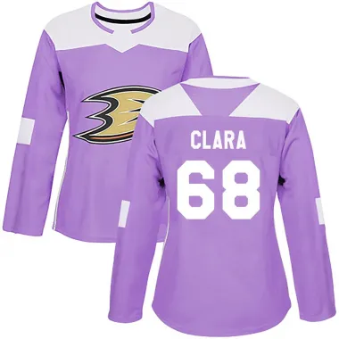 Purple Women's Damian Clara Authentic Anaheim Ducks Fights Cancer Practice Jersey