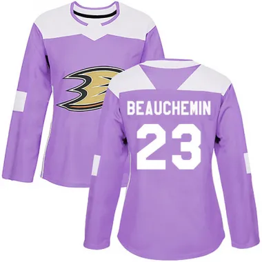 Purple Women's Francois Beauchemin Authentic Anaheim Ducks Fights Cancer Practice Jersey